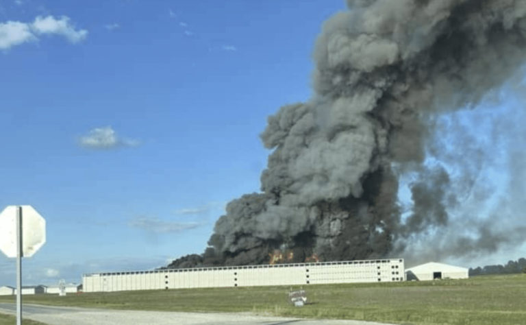 Massive fire breaks out at Illinois farm housing over one million chickens